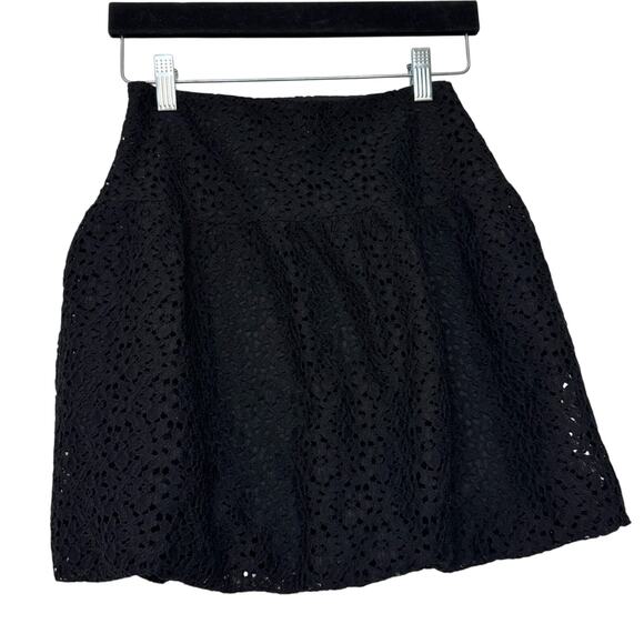 Y2K Sally Mack Couture Black Lace Mini Skirt Lined Youth 12 Womens XS - Picture 6 of 6